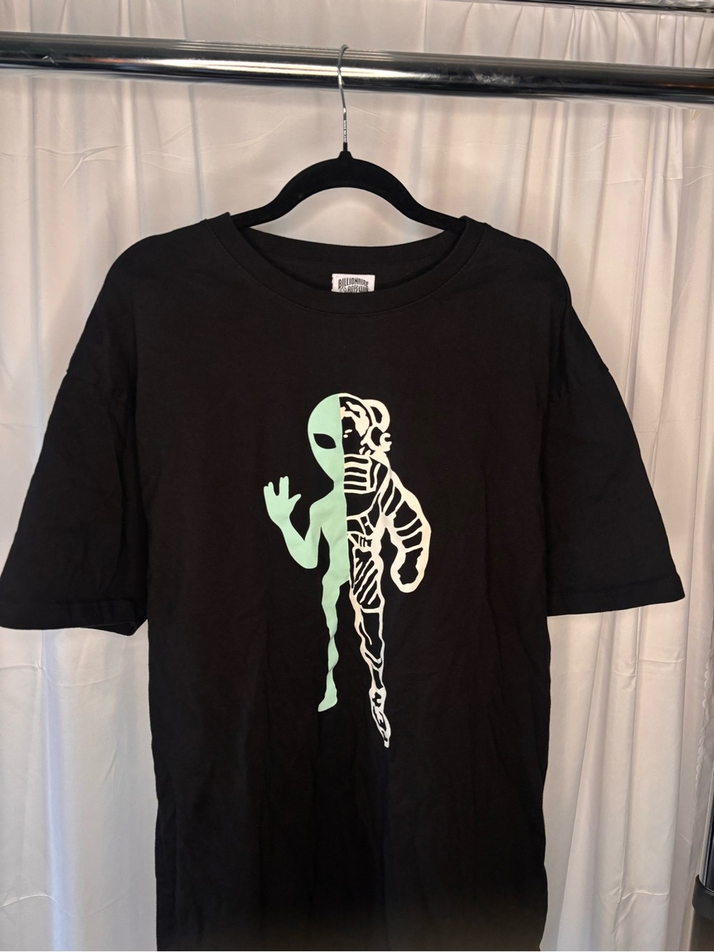 Alien Graphic Tee - Black with Green Print billionaire boys club